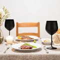 Miniatyrbillede 4 af 5: 2 stk. (sort) hvidvinsglas-sæt. Elegant stilkglas med stilk. Unikke og moderne vinglas med stilk.