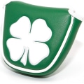 Miniatyrbild 1 av 5: Grön Vit Shamrock Golfhuvudskydd Huvudöverdrag Magnetisk Mallet Putter Klubbskyddsskydd Syntetiskt Läder Välgjort för Odyssey