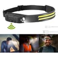 Oppladbar LED-hodelykt, USB-hodelykt, hodelykt for fiske og utendørs løping.