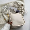 Miniatyrbillede 1 af 5: Afslappet Kvinders Mini Crossbody Taske Præget PU Læder Lille Messenger Skuldertaske Hvid