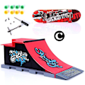 Miniatyrbillede 1 af 5: Tech Finger Skateboard Sæt Finger Cykel Bmx Mini Tohjulet Scooterbræt Skate Fingre Sport Træningsrekvisitter Rampe Skate Park Legetøj Pop [DB] 113-C 24X10X10cm