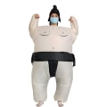 Miniatyrbilde 3 av 5: Oppblåsbare Sumo-brytedrakter for voksne - Morsom oppblåsbar Sumo-bryterdrakt for Halloween - Voksen 150-190 cm