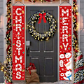 Miniatyrbild 4 av 5: God Jul Veranda Skylt Tomte Snögubbe Julhängande Banner Semester Hem Inomhus Utomhus Dörr Vägg Dekoration