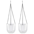 Pikkukuva 2 / 4: 2 kpl Itsekasteltava Riippuva Kukkaruukku Sisätiloihin Riippuva Kukkaruukku Ulkotiloihin Riippuva Kasviruukku Kori Valkoinen16 White 16.5X15CM