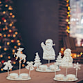 Miniatyrbilde 5 av 5: Julelysstake for telys, metall, julemann, snømann, reinsdyr, borddekorasjon, julemann