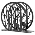 Miniatyrbillede 2 af 3: Hul Elk Træ Serviet Holder Metal Vævspapir Holder Vævspapir Opbevaring Stativ Serviet Metal Holder Sort 12.4X10.2CM