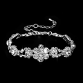 Miniatyrbild 4 av 5: Silver Gold Plated Bröllop Smyckeset Brud Halsband Rhinestone Örhängen Armband