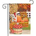 Miniatyrbillede 1 af 3: Efterårs Picnic Scene Haveflag Fald Æblekurv 12,5 \"x 18\" Thanksgiving Græskar Kalkun Haveflag