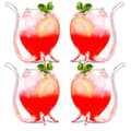 Sett med 4 innovative glass med integrerte sugerør, perfekt for Halloween-sammenkomster og drinker – Vampyrtema-kopper, egnet for Ba 4 stk 4Pcs