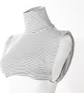 Knitted Mock Turtleneck - Mock Turtleneck - Mock Turtleneck - 1 piece - One size - Turtleneck - white stripes - Detachable knitted turtleneck