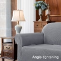Miniatyrbild 4 av 5: Stretch Soffaöverdrag Möbelskydd Settee Klädsel Mjuk Med Elastisk Bottencheckar Fleece Universal Enfärgad Soffaöverdrag Ljusgrå 90x140cm Light grey 90x140cm