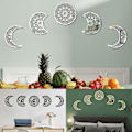 Miniatyrbillede 2 af 5: Gold5 Pakke 3D Månefase Vægstickers Nordisk Hjem Decor Stue Soveværelse Mural Art Decals Diy Håndværk Baggrund DekorationGuld