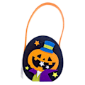 Miniatyrbilde 1 av 5: Halloween Trick or Treat Godteri Oppbevaringskurv med Håndtak Filt Behandle Behandle Pose Fest Favorittbøtte