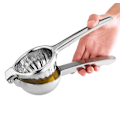 Miniatyrbillede 1 af 5: Ekstra Stor Citronpresser i Rustfrit Stål - Nem at Klemme, Robust Citronpresser med Håndtryk - Ergonomisk Citruspresser