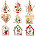 Miniatyrbillede 1 af 5: Træjulepynt 9 stk. Træjuletræspynt Træjuletræspynt Juletræspynt Julepynt H