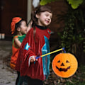 Miniatyrbillede 2 af 5: Sæt med 6 lygtestave med elektronisk LED-lys til Sankt Martin, Halloween, børnefødselsdage, fester, lygteoptog og fester, 39 cm