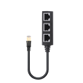 Pikkukuva 1 / 5: RJ45 Ethernet-liitäntäjakaja 1-3 pistorasiaa Internet-kaapeli Cat 5 6 7 Musta