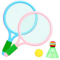 Miniatyrbild 2 av 3: 1 Set Barn Tennisracket Badmintonracket Badmintonspelverktyg Tennisracket Set För Utomhus 40x24cm
