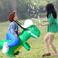 Miniatyrbillede 5 af 5: Oppustelig Dragt Børnedinosaur Kostume Bukser Actionfigur Børnekostume Grøn
