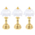 Miniatyrbillede 1 af 5: 3 stk. Miniature Bordlampe Ornamenter Mini Hus Bordlampe Modeller Falsk Lys Dekorationer 4X2CM