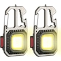 Pikkukuva 1 / 5: 2 kpl Mini COB Ladattava LED-tarkastusvalo Kannettava Pieni Avaimenperänpidike Lamput, 6 Tilaa, Taitettavalla Jalustalla Pullonavaaja