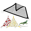 Miniatyrbillede 2 af 3: 4 stk. Reptilhængekøjer Åndbart Mesh Trekantet Firben Gecko Lounger Med Sugekopper