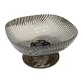 Black fruit bowl with pedestal and drain, large kitchen colander and table decoration