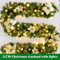 Miniatyrbilde 3 av 5: Julekrans, 2.7m Peis Trapper Dekorert Feelyst Led Lys Ornament Julekrans For Dekorasjon (gull)