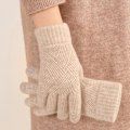 Miniatyrbillede 4 af 5: Vinterhandsker til kvinder Touchscreen Dobbeltlags Elastisk Termisk Strikket Foring Varme Handsker til Koldt Vejr