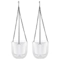 Pikkukuva 1 / 4: 2 kpl Itsekasteltava Riippuva Kukkaruukku Sisätiloihin Riippuva Kukkaruukku Ulkotiloihin Riippuva Kasviruukku Kori Valkoinen16 White 16.5X15CM