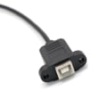 Pikkukuva 1 / 5: Paneliin asennettava kaapeli + ruuvi Mini USB 5-napainen uros USB 2.0 B -liitäntään naaras Musta