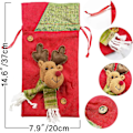 Miniatyrbild 3 av 5: 3-pack Jultomtar Säckar Dragkedja Julklappspåsar 3D Design Tyg Godispåsar För Julfest Tillbehör 15 X 8 Tum