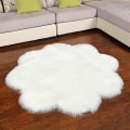 Miniatyrbilde 2 av 4: Lammeskinn Imitasjon Teppe, Kunstig Pels Dekorativ Pels Lammeskinn Imitasjon Teppe, Langhåret Pels Imitasjon Ull Seng Tepper Sofa Matte 60 X 60 CM Hvit 60 X 60 CM White