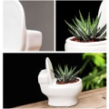 Miniatyrbillede 5 af 5: Toiletformet Blomsterpot Moderne Stil Keramik Keramik Blomst Sukkulenter Kaktus Bonsai Blomsterpot Mini Blomsterplante Beholder
