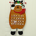 Miniatyrbillede 3 af 5: Filtede Julekalender, Julemand/Snemand/Elg Kalenderhæng med Lommer, DIY Julekalender Fyld Selv Juledekoration Brun)(1 stk