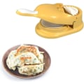 Miniatyrbild 1 av 5: Gul 2-i-1 Dumplingtillverkare Dumplingform Manuell Dumplingomslagspress Dumplingtillverkare Hushållsmatlagningsverktyg