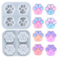 Miniatyrbillede 5 af 5: Pakke med 2 Kattepoteform Epoxyforme, Spejl- og Mat Finish Overflade Sød Kattefodsaftryk Resin Støbning Silikoneform