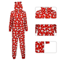 Miniatyrbillede 3 af 5: Julejumpsuit, Nyhed Juleprint Langærmet Romper, Sjov En Integreret Hel Pyjamas Med