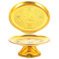 Miniatyrbilde 1 av 2: 2 stk Kakepynt Serveringsbrett Alter Frukt Tilbudsskål Tilbud Matbrett Tributtplate Gull Golden 18X18X6CM