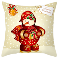 Miniatyrbild 3 av 4: 18 Tums Dekorativ Jul Kudde i Guld med Cartoon Tomte Snögubbe Digitaltryck Polyester Sammet Kuddfodral för Soffa Semester Park