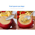 Miniatyrbillede 3 af 5: Sølv 4 stk. grapefrugtskeer, rustfrit stål, grapefrugtbestiksæt, takkede sæt, køkkenredskaber til grapefrugt, kiwi, citron desserter