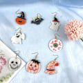 Miniatyrbillede 5 af 5: 8 stk./sæt Halloween Øreringe Epoxy Harpiksform Ørering Vedhæng Silikonform Diy Håndværk Smykker Halskædes Støbningsværktøj Blå