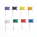 Miniatyrbillede 3 af 5: 100 stk. Tilfældige Farver Flag Push Pins Tommel Tacks Kreative Pushpins Dekorative Tommeltacks Tommelnegle Hoved Stål Tegne Pins til Korktavle