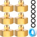 6 sett messing slangeadapter 3/4\" hunn til 1/4\" rørkobling