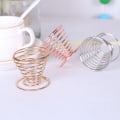 Miniatyrbilde 1 av 5: 3 stk. rustfritt stål fjærtråd brett eggkopper holder serveringskopp eggbrett for egg stål eggbrett eggkopp kokte egg holder stativ