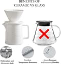 Miniatyrbild 5 av 5: Pour Over Coffee Maker Set, Premium Ceramic V60 Dripper And Carafe, 1-2 Cup Home Filter Coffee Maker (white)