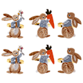 Miniatyrbillede 1 af 3: 6 stk. Servietringe Bordkaniner Bordlinnedringe Kanin Banket Servietringe Servietbånd Kanin N