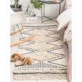 Miniatyrbillede 1 af 5: Vaskbar Tuftet Bomuldsløber til Gang med Kvaster Vævet Geometrisk Mønster Boho Gulvtæppe til Vaskeri og Soveværelse (Beige, 60 x