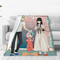Miniatyrbillede 2 af 4: Anime Spy X Family tæpper fleece alle sæsoner bærbare ultra-bløde tæpper til sofa soveværelse sengetæppe