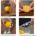 Miniatyrbillede 5 af 5: Citronpresser, Citronpresser Saftpresser, Citruspresser Håndholdt, Citronpresser, Rustfrit Stål Saftpresser Håndpres, Limepresser